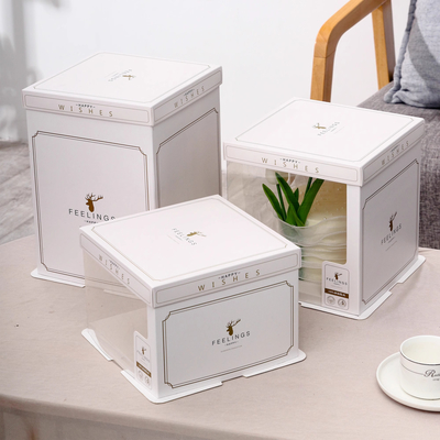 Cajas de embalaje de pasteles de espesor de papel personalizable con impresión CMYK / Pantone