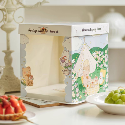 Cajas de embalaje de pasteles hechas a medida Laminado Matt e impresión offset
