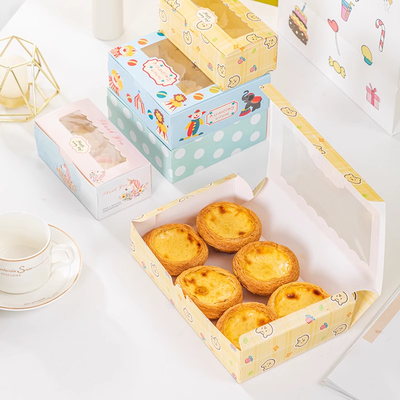 Cajas de embalaje de pasteles con laminado de mate y impresión offset