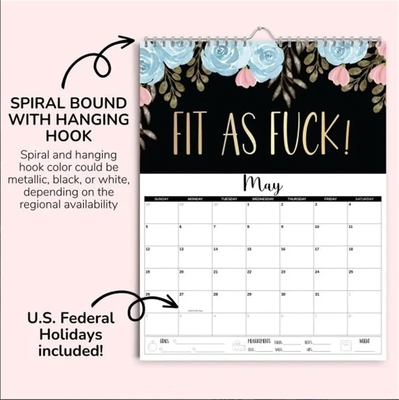 Calendario de pared personalizado de 12 x 12 pulgadas con espiral y diciembre Fin de mes