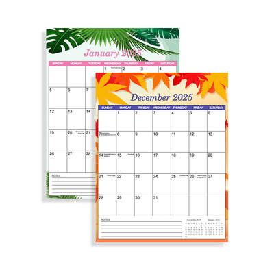 Calendarios de escritorio personalizados de marca de negocios 12 x 12 pulgadas Fin de mes diciembre Diseño personalizado y personalizado para su negocio