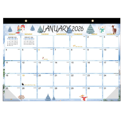 Calendarios de escritorio personalizados de marca de negocios de 12 x 12 pulgadas personalizables para objetivos de marketing