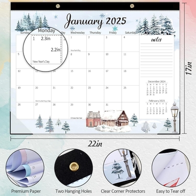 Fin de mes Diciembre Calendario de pared personalizado en espiral