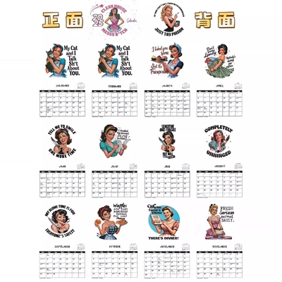 Calendario de pared personalizado de 12 x 12 pulgadas con tema festivo / estacional