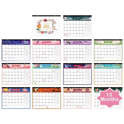 Calendario de pared personalizado de 12 x 12 pulgadas Personaliza tu año con tema festivo / estacional y agrega fechas personales