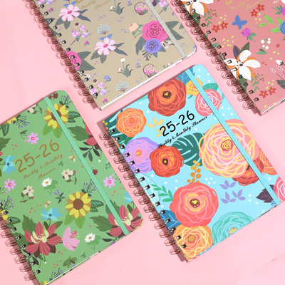 A5 Cuaderno de portada dura en espiral con papel forrado y unión en espiral profesional
