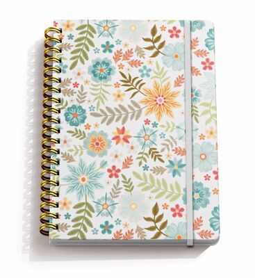 Cuaderno de portada en espiral en relieve con páginas blancas diseñado para profesionales perfecto para entornos corporativos