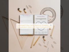 Opción de personalización de cuaderno de cubierta dura en espiral de color personalizado con impresión de logotipo y papel