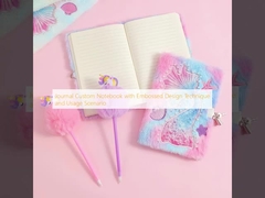 Cuaderno de diario personalizado con técnica de diseño en relieve y escenario de uso