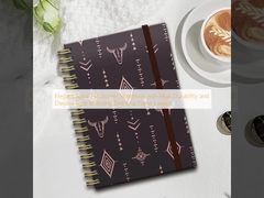 Elegante cuaderno de tapa dura en espiral con alta durabilidad y estilo elegante con diseño de papel de red de puntos