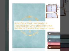 Artistas Cuaderno de tapa dura en espiral con tapa negra Formato estándar adecuado para bocetos y notas creativas