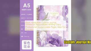 Cuaderno de tapa dura personalizado Diario personalizado negro