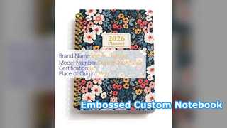 Planificador elegante de cuaderno personalizado en relieve