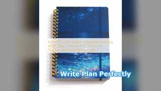 Cuaderno espiral Planificador de diario de tapa dura negro